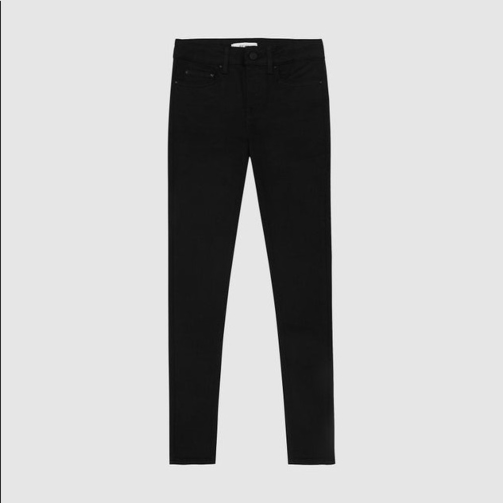 REISS | Lux Mid Rise Skinny Jeans in Washed Black